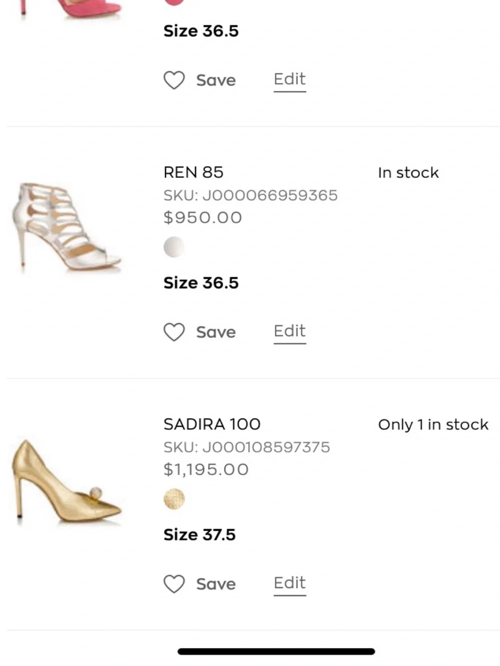 Jimmy Choo Gold Metallic Pointed Toe Pumps with Pearl Accent